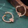 Elegant Sparking Synthetic Zirconia Flower Hoop Earring for Women's  Exquisite Banquet Wedding Jewelry Accessories Crafts