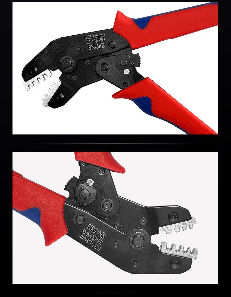 SN58B Electrical Wiring Terminal Crimping Pliers Set for Wire Harness and Connector Inserts