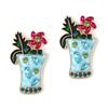 New Fashion Flower Cup Drip Alloy Diamond Earrings Alloy Flower Geometry Creative Temperament Women's Earrings