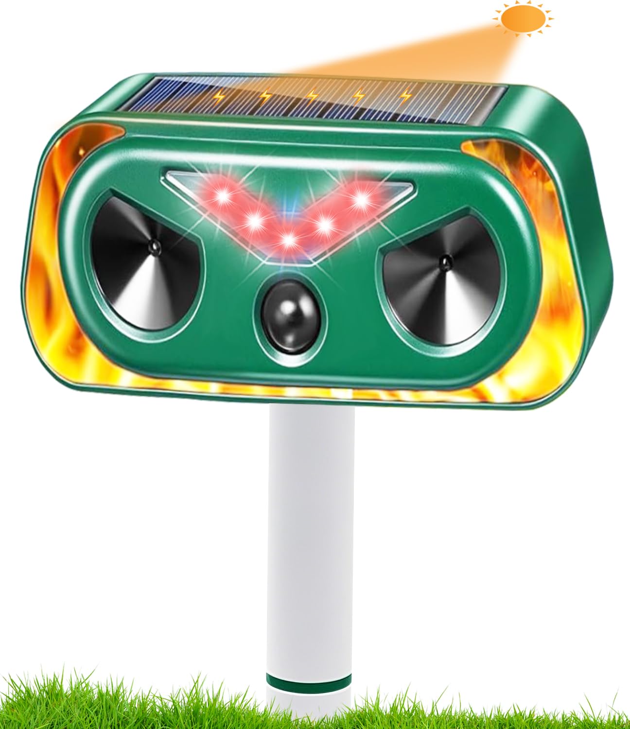 

Новое ультразвуковое устройство для отпугивания животных и собак YaBuKa с двумя полностью автоматическими репеллентами, тихий, 2000 мАч, солнечный, инфракрасный PIR, водонепроницаемый IP66, огнестойкий и зелёный