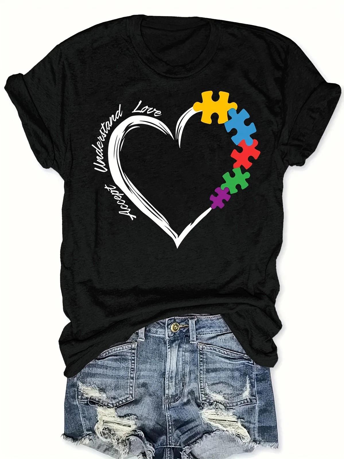 Women Book Print Graphic T-Shirt Casual Short Sleeve Crew Neck Everyday Tee S