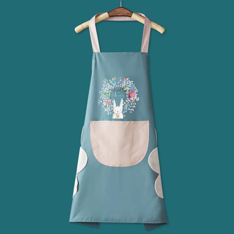 Women'S Kitchen Apron Men'S Household Kitchen Apron Wipeable Waterproof And Oil-Proof Table Vegetable Female Baking Accessories