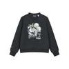 X V&A Morgan Series Floral Bird Pattern Crew Neck Casual Sweatshirt Women Sweatshirt Black F11W418217F-BK