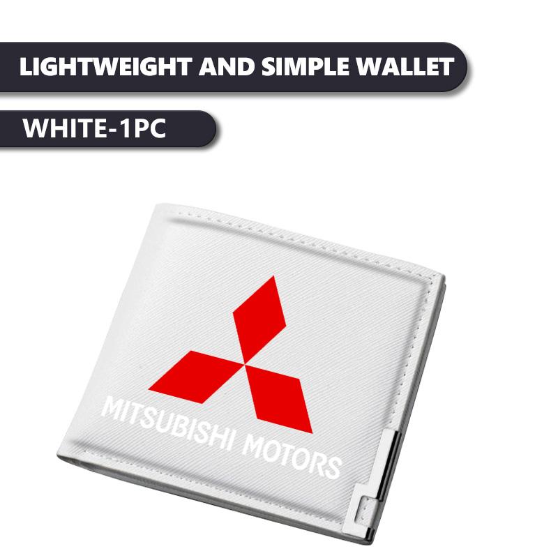 Leather Car Logo Men Wallet ID Credit Card Holder License Bag Gift For Mitsubishi Outlander Lancer Cross Colt Xpander Mirage