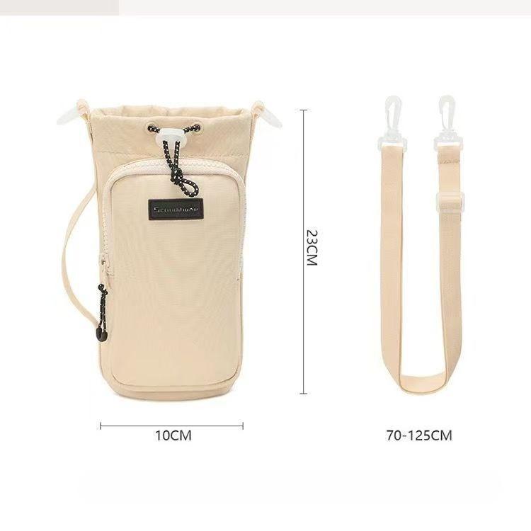 Adjustable Shoulder Strap Portable Water Bottle Bag with Thermal Vacuum Mug Cup Sleeve Cup Insulated Protective Cover