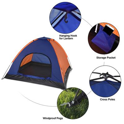 TOMSHOO Campingzelt für 3–4 Personen, leichtes Outdoor-Rucksack-Zelt mit Regenschutz für die Familie