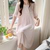 Princess Ling Lei French Nightdress Women'S Summer Mesh Sweet Pure Wind Short-Sleeved Long Dress Pajamas Loungewear