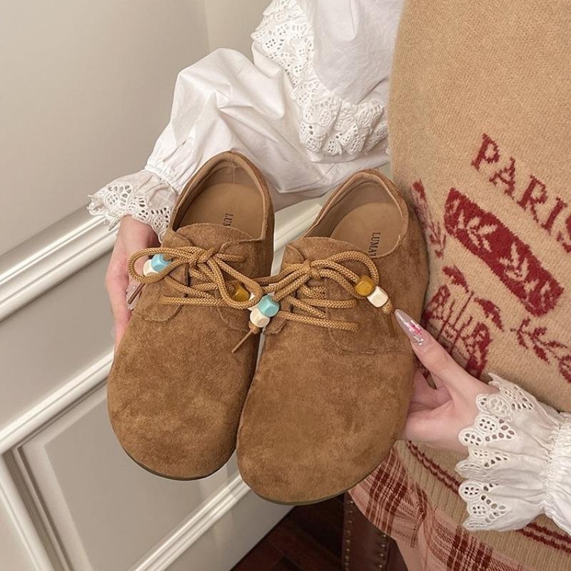 

Модные женские одинарные туфли 2025 Весенне-осенний стиль Нескользящие На шнуровке Легкие Слипоны Лоферы 40