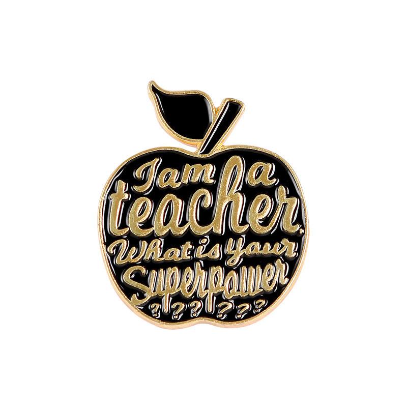 Alloy Customizable Apple Brooch Eyecatching Teacher Gift Enamel Pin Accessory Fashion