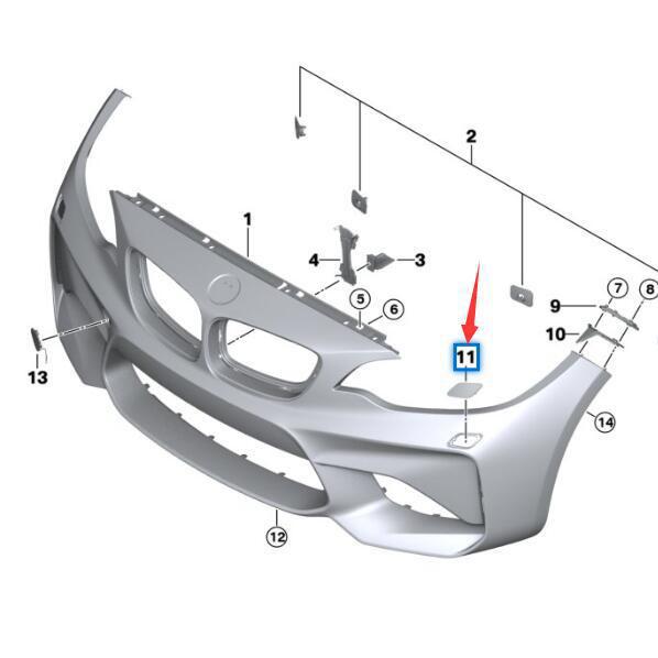Front Bumper Washer Cover for BMW 2 Series F87 (Codes: 51118068557, 51118068558)