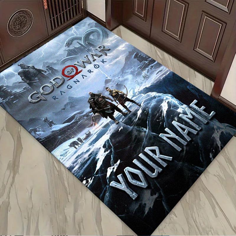 Name Custom Kratos God of War Carpet Rug for Living Room Bedroom Home Sofa Decoration,Kids play Non-slip Floor Mat