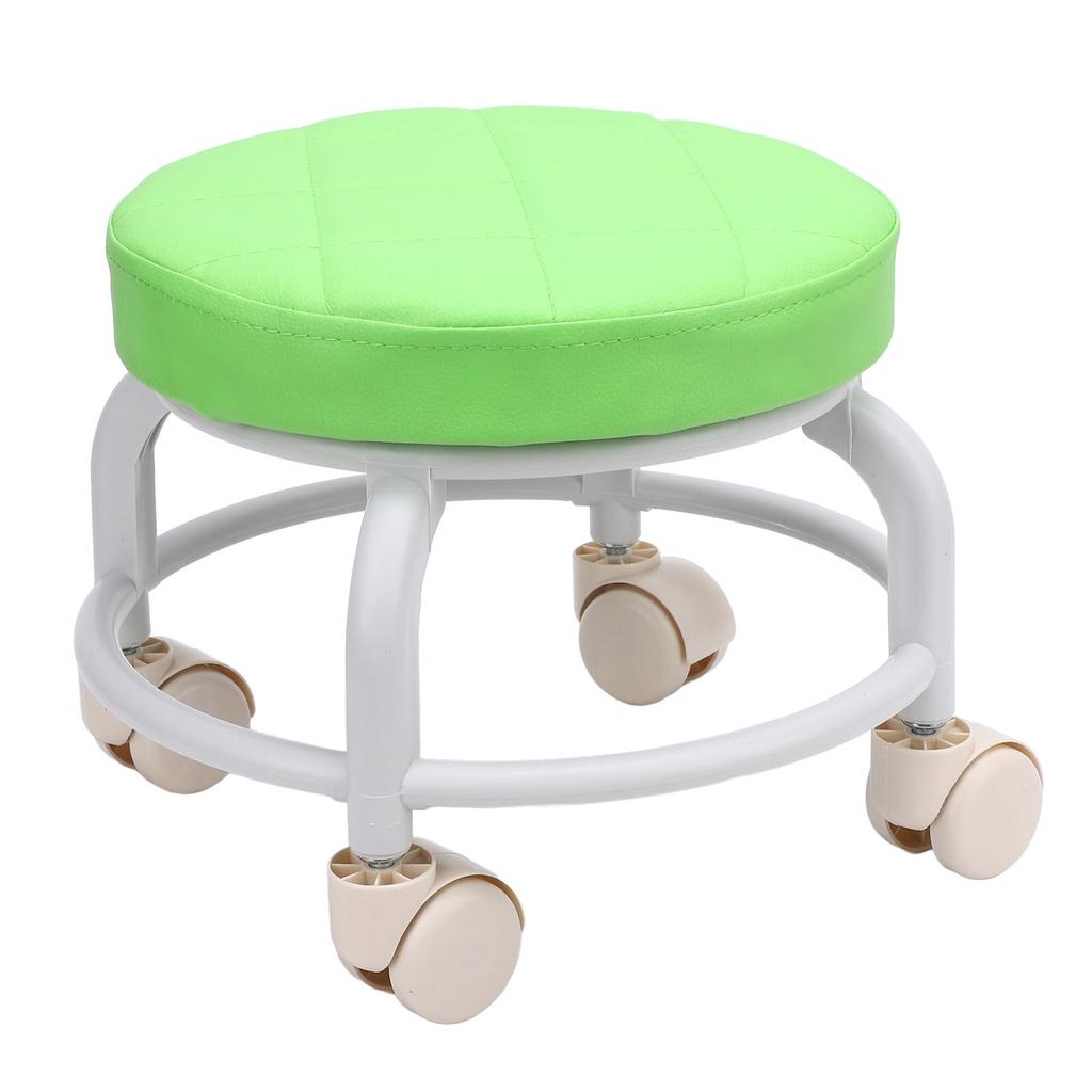 Green Rolling Stool Portable Miniature Shoe Stool Small Roller Stool for Home Office Fitness Center