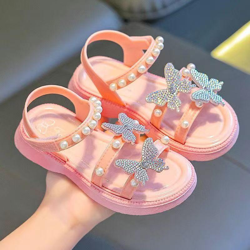 

New summer children s sandals for girls, indoor anti-slip baby home sandals, and cool slippers for girls and children 25 розовый
