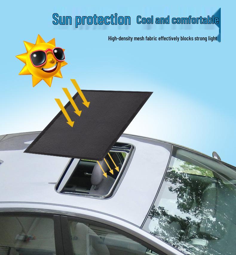 Car Sunroof Magnetic Mosquito-Proof Screen for Camping and Wind Protection