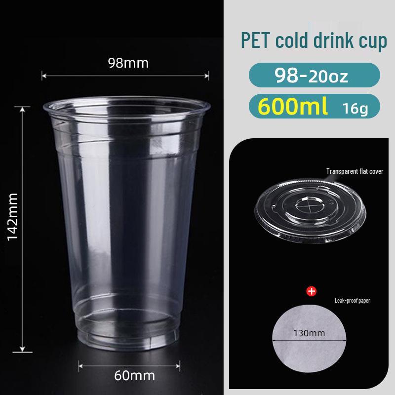 Leak-Proof PET Plastic Beverage Cup with Lid – Transparent Disposable Coffee & Cold Drink Cup
