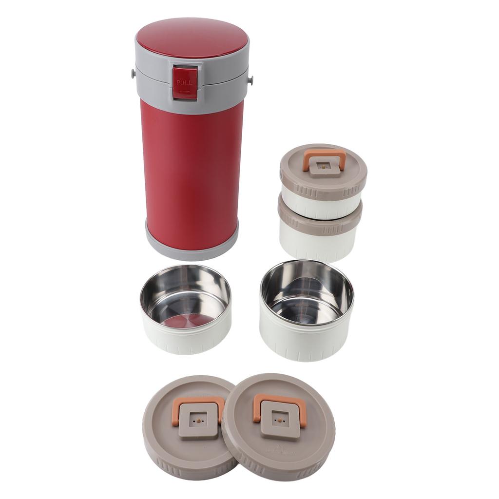 Insulated Jar 2.9L 304 Stainless Steel Microwave Safe Leakproof Stackable Lunch Box with Strap