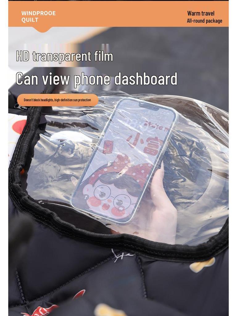 Plush Winter Windproof Electric Vehicle & Motorcycle Cover - Universal Year-Round Cold Protection