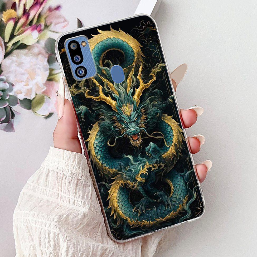 For Samsung M21 2021 Case Clear Fashion Cute Cat Cool Luxury Painted Soft Funda For Samsung Galaxy M21 2021 Back Cover SM-M215G