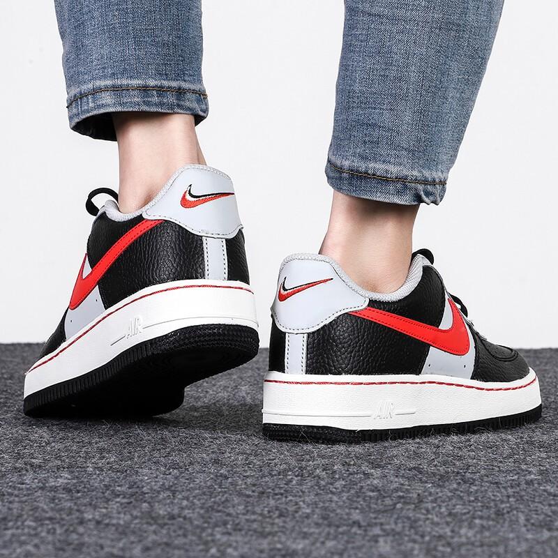 NBA X Nike Air Force 1 07 LV8 EMB GS 75th Anniversary - Trail Blazers Kids Sneakers Black Grey-Fog Sail DJ9993-001
