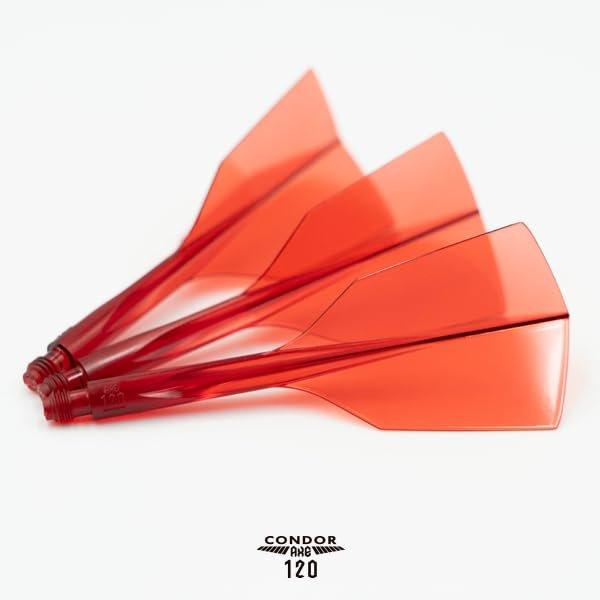 CONDOR AXE 120 Narrow Dart Flights 3-Blade Integrated Shaft and Flight Set L Size Clear Red