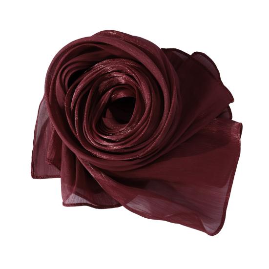 Women Turban Large Size Long Scarf Satin Crepe Fabric Breathable Soft Sheen Headscarf Vacation Photography Sun Protection Shawl