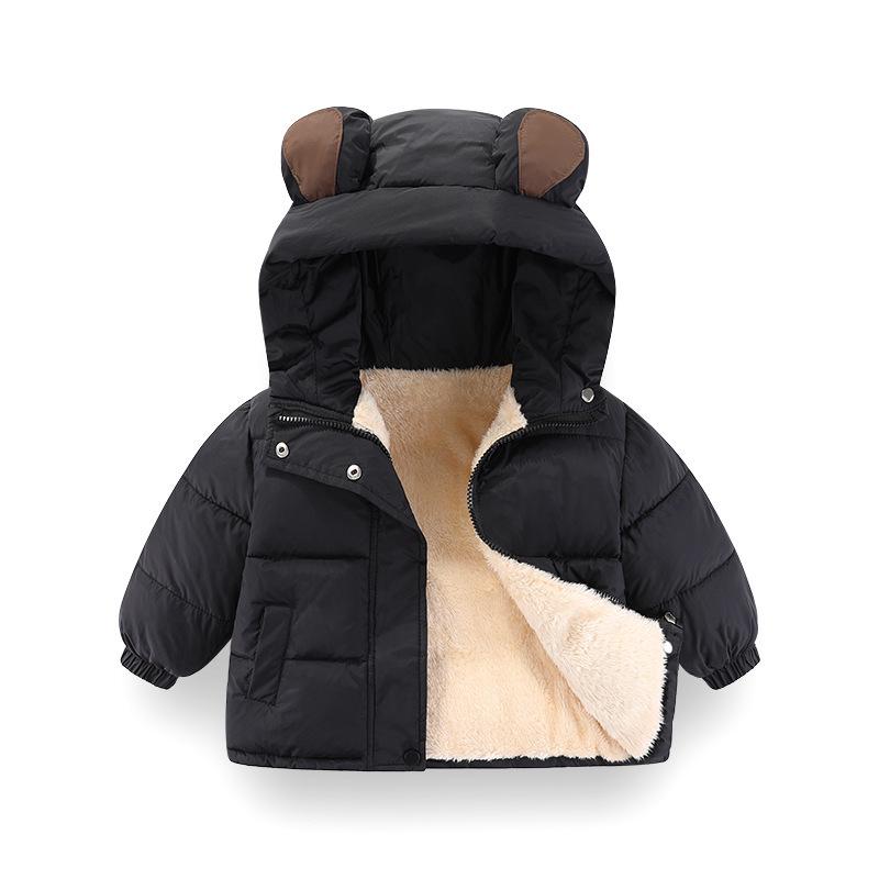 

Boys 2026 Korean Style Cartoon Winter Down Jacket - Thickened Cotton Padded Outerwear 110cm чёрный