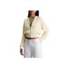 Calvin Klein Jeans Simple Casual V-Neck Loose Long Sleeve Knit Sweater Women Tops Vanilla J20J222623-ZCY