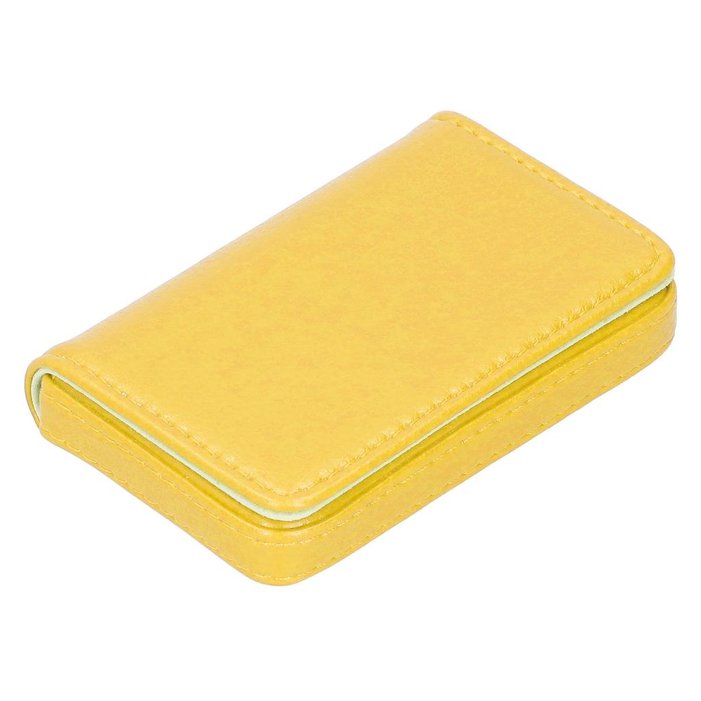 Visitenkartenetui mit Magnetschnalle, tragbarer Namenskartenhalter, Geschenk für Männer und Frauen, Gelb 001#