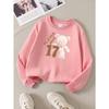 European sizes Bear 17 Teddy Girls' Crew Neck Sweatshirt, Western Top for Autumn And Winter, Long Sleeves, Casual Multi-Colored for Young Girls.