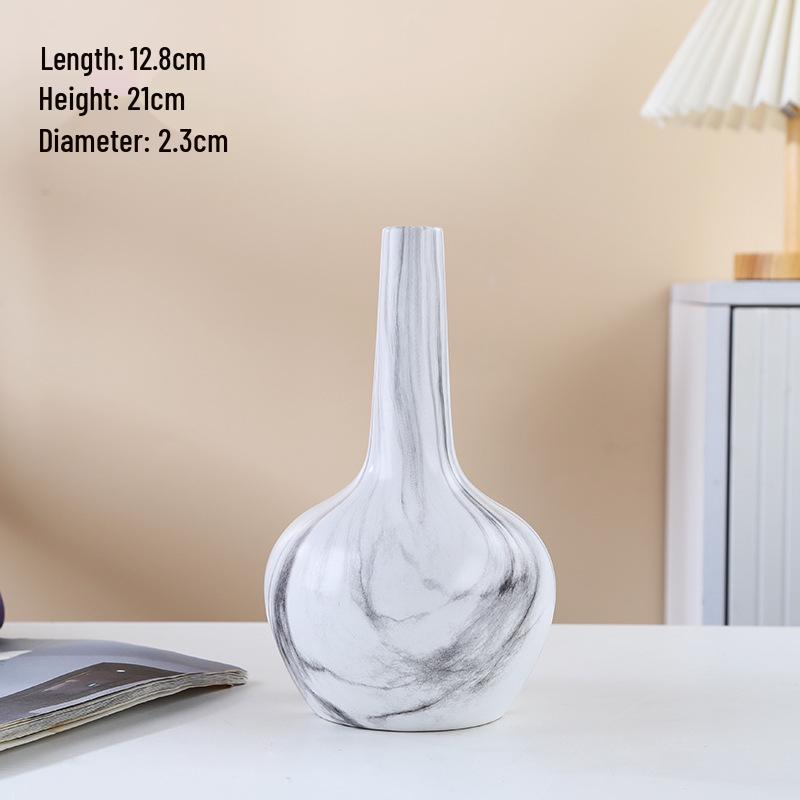 Modern Wabi-Sabi Marble Vase - Minimalist Decor for Home or Hotel