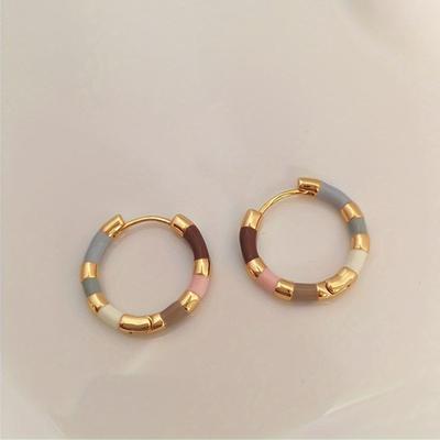Retro Trend Colorful Geometric Drop Female Earrings Niche Personality Design  Holiday Party Accessories Jewelry