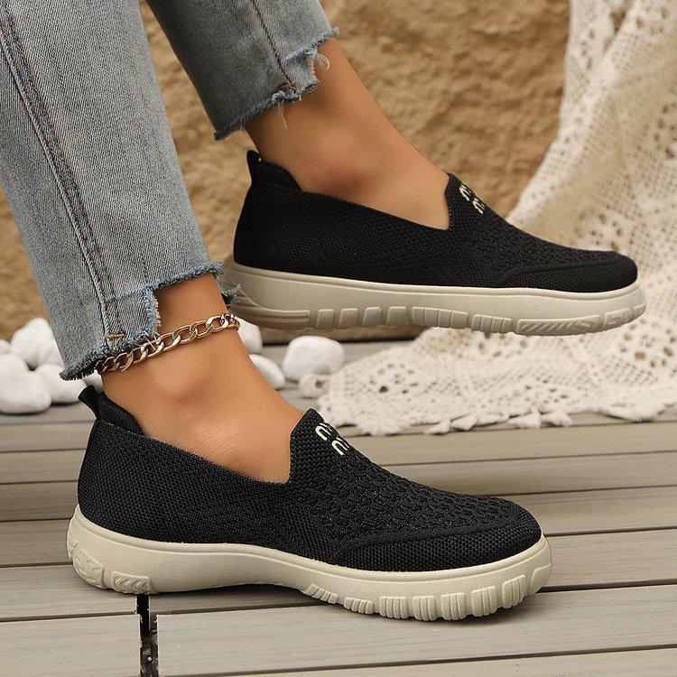 2025 Damen Atmungsaktive Leichte Slipper Freizeitschuhe - Weiche Sohle, Runde Zehenpartie, Frühling/Herbst Stil