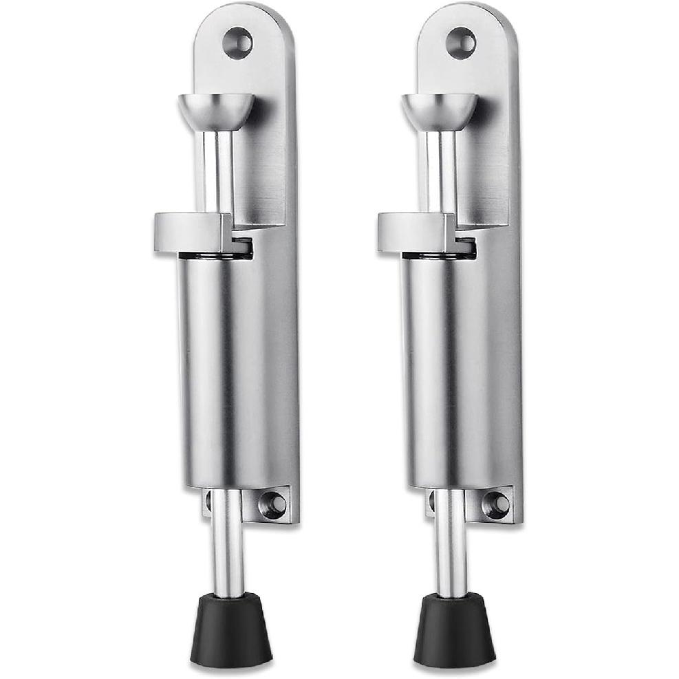 Kickdown Door Stop 2-Pack Easy Step Door Stopper Spring Loaded Telescopic Step On/Off Door Stopper Rubber Adjustable Heavy Duty Door Locks Holder
