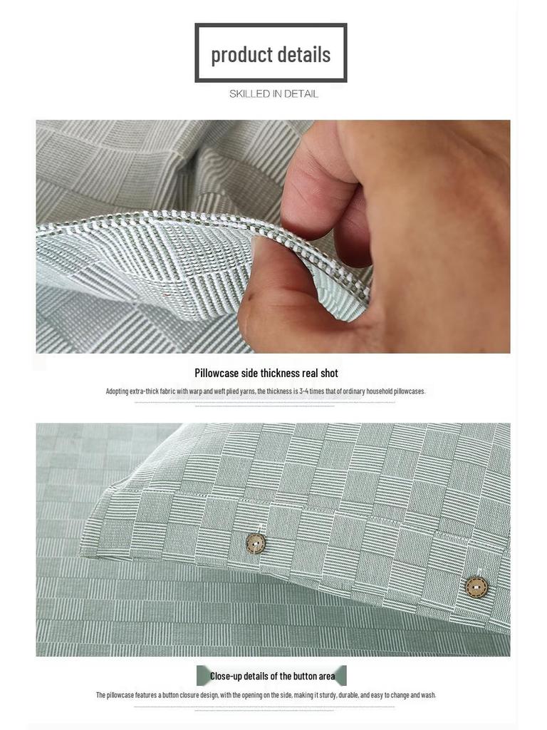 Pair of Thickened Pure Cotton Pillowcases, 48cm X 74cm - 2024 New Style