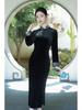 Elegant Black Velvet Qipao: Refined Autumn Chinese Style for Young Women
