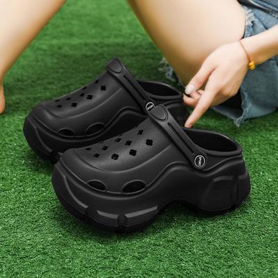 Auf Scheiße treten Gefühl Loch Schuhe Dickbesohlte Verschleißfeste Damen-Taschenkopf-Hausschuhe Outdoor Zwei Tragen Damen Casual Sandalen