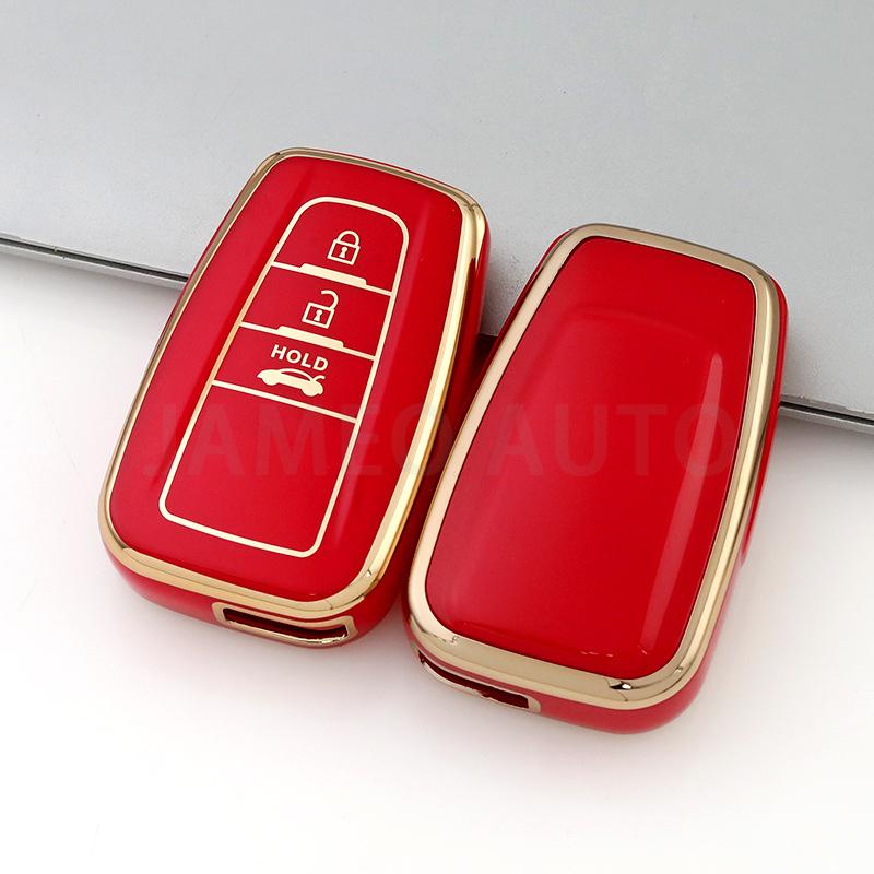 3 Buttons TPU Car Key Case for Toyota Camry CHR Corolla RAV4 Avalon Land Cruiser Prado Prius Anti-scratch Key Cover Fob Keychain