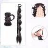 Synthetic Ponytail Bubble Braid Wig Hanfu Cheongsam Side-tie Ball Head Clip-on Twisted Braids Extension Simulated Flower Bud