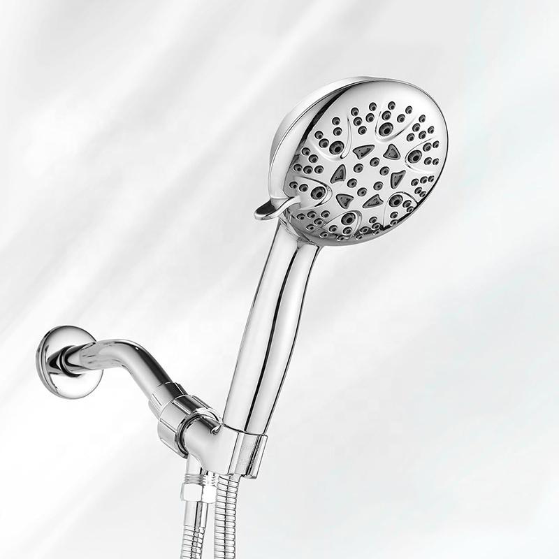 American Style Handheld Shower Head 8 Spray Settings High Pressure Showerhead for Bathroom