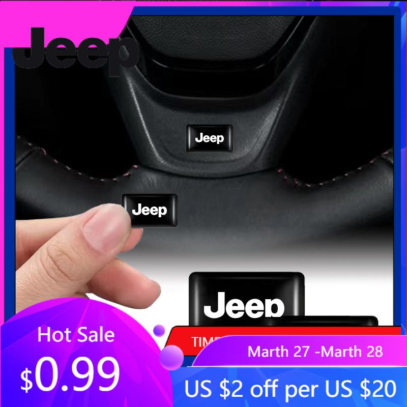Per Jeep 10 Pezzi Adesivi 3D Styling Volante Accessori Per Jeep Wrangler Grand Cherokee Avenger Compass Wagoneer Gladia