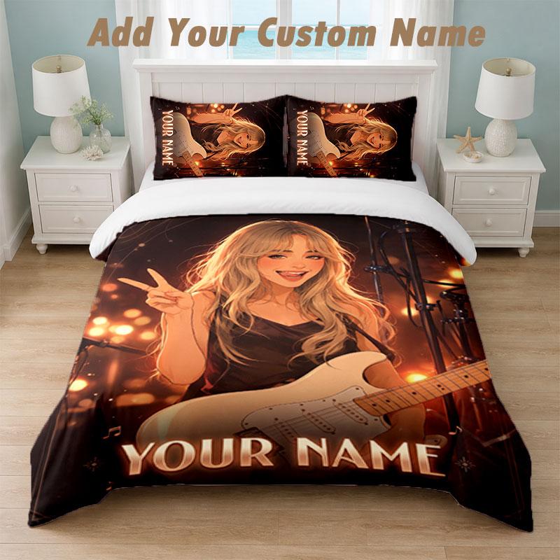 Bedding Set 1 Duvet Cover 2 Pillowcases Sabrina Carpenter Print Soft Bed Linen Bedroom Decor
