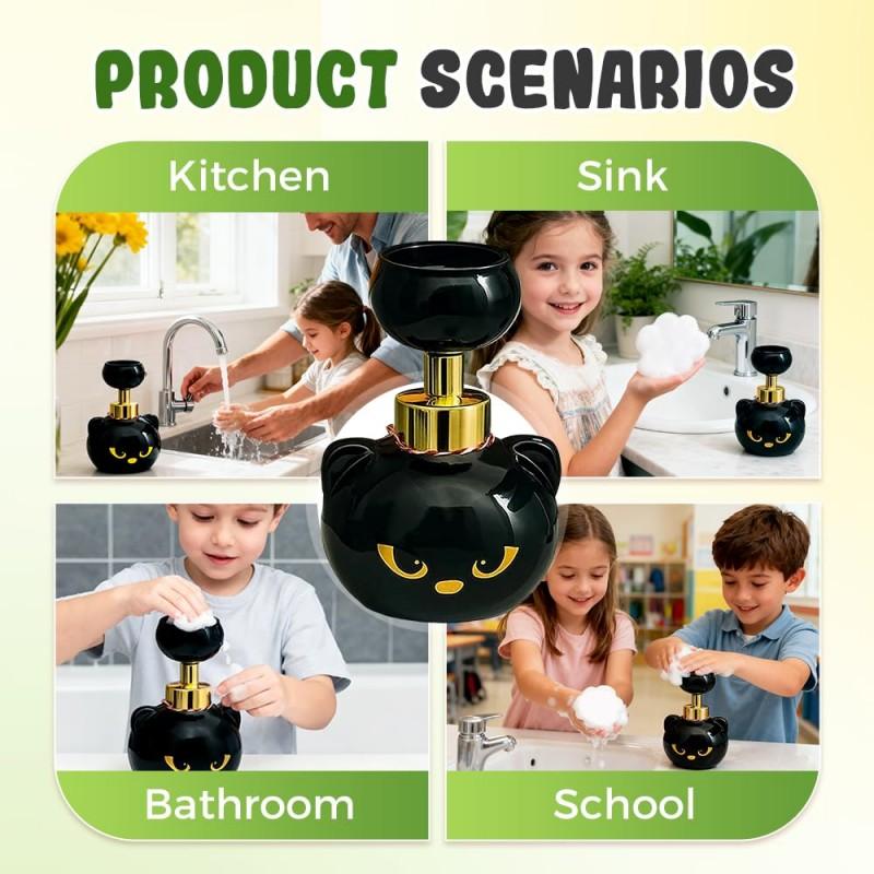 Cute Cat Paw Foam Soap Dispenser Funny Cute Cat Paw Flower Shape Foam Soap Pump Bottles Cat Lover Gift Decor for Bathroom