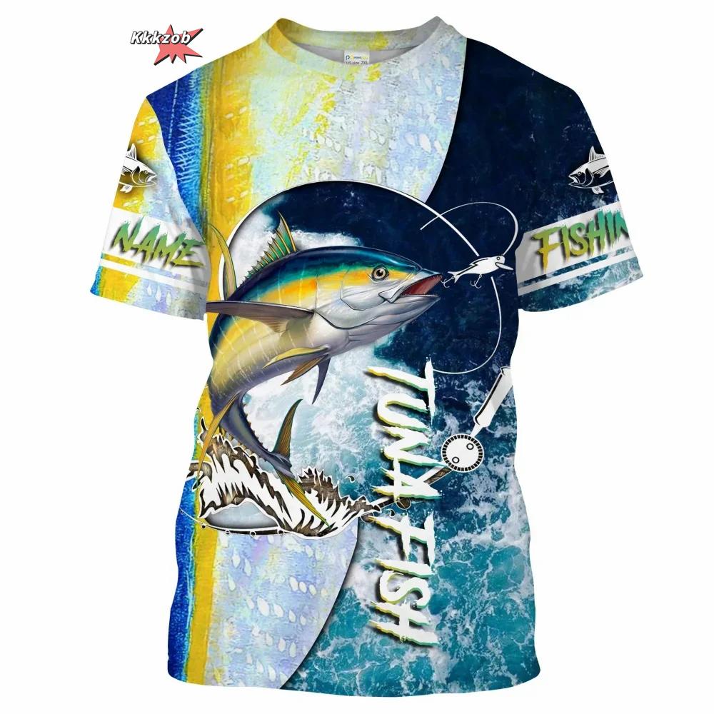 

Summer 3D Tuna Fishing Printed Men s T-Shirt Casual Tees Hip Hop Short Sleeve Tops Shirt Outdoor Harajuku O-Neck Tshirt M