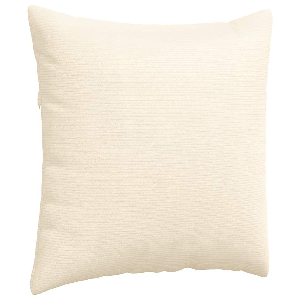 Sofa Cushions 2 Pieces Cream 60 X 60 Cm Cord Fabric