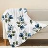 Floral Plant Flannel Throw Blanket Soft Cozy Warm Trimmed Edge, Home Sofa Cover, Halloween Christmas Decorative Blanket for Leisure Use