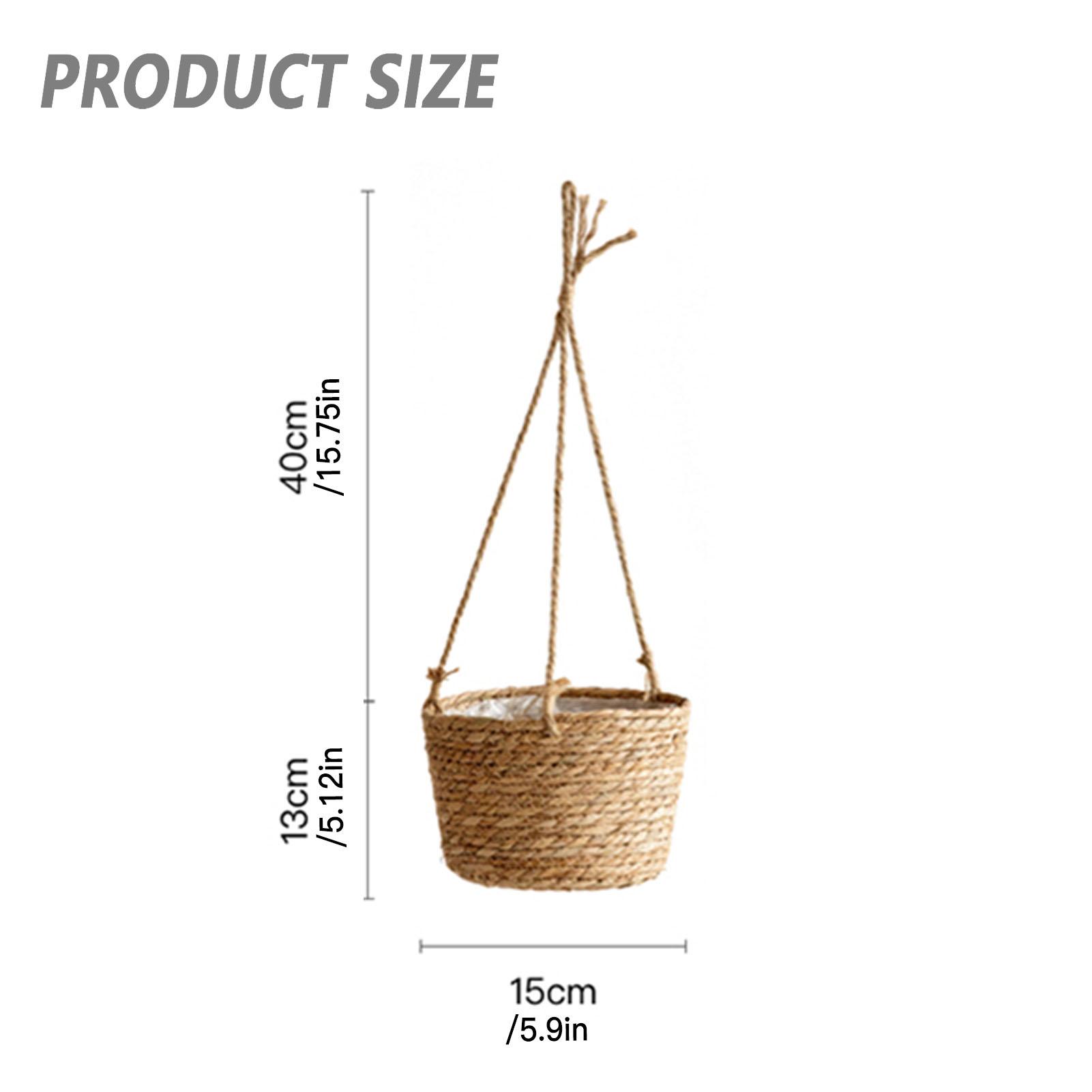 

Garden Hanging Woven Planter Basket Macrame Plant Storage Basket Jute Rope Woven Flower Pot Holder Plant Hangers Home Decor