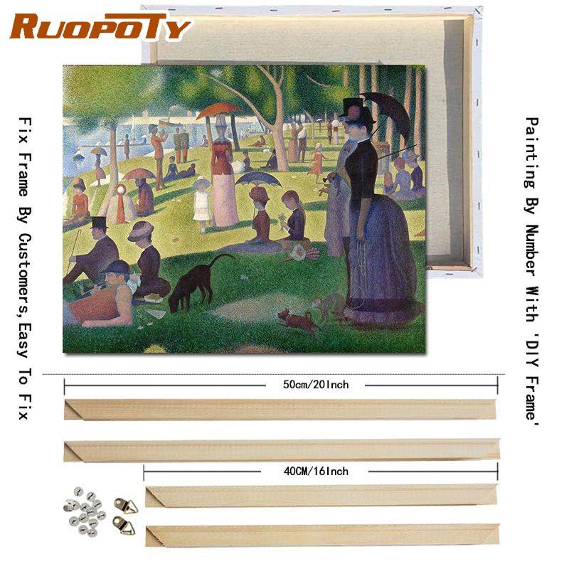 

Ruopoty с рамкой «сделай сам», абстрактная живопись, сделай сам, картина по номерам, акриловая краска, ручная работа, картина маслом на холсте для настенного искусства 40x50 см