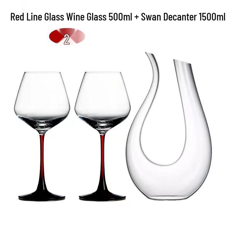 Crystal Burgundy Wine Glass Set with Decanter