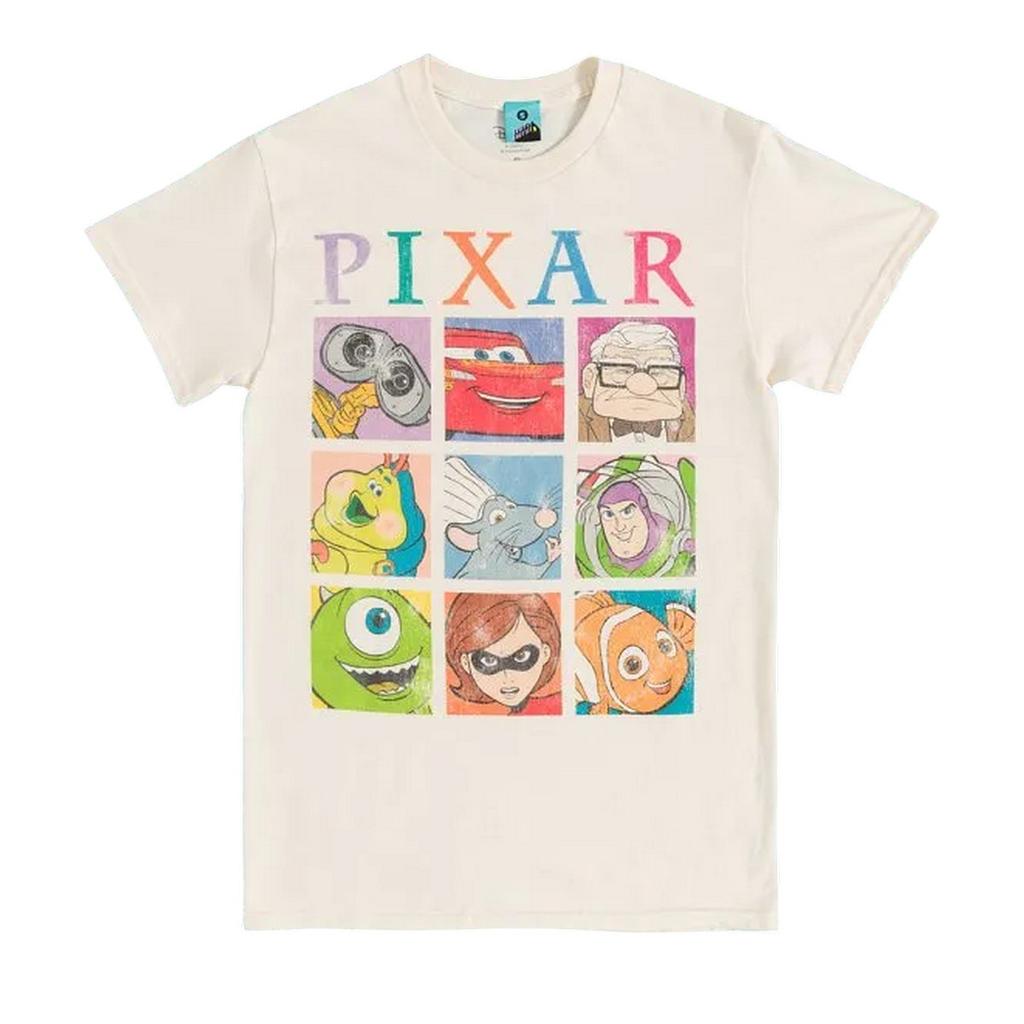 Disney Pixar Unisex Adult Retro Grid T-Shirt