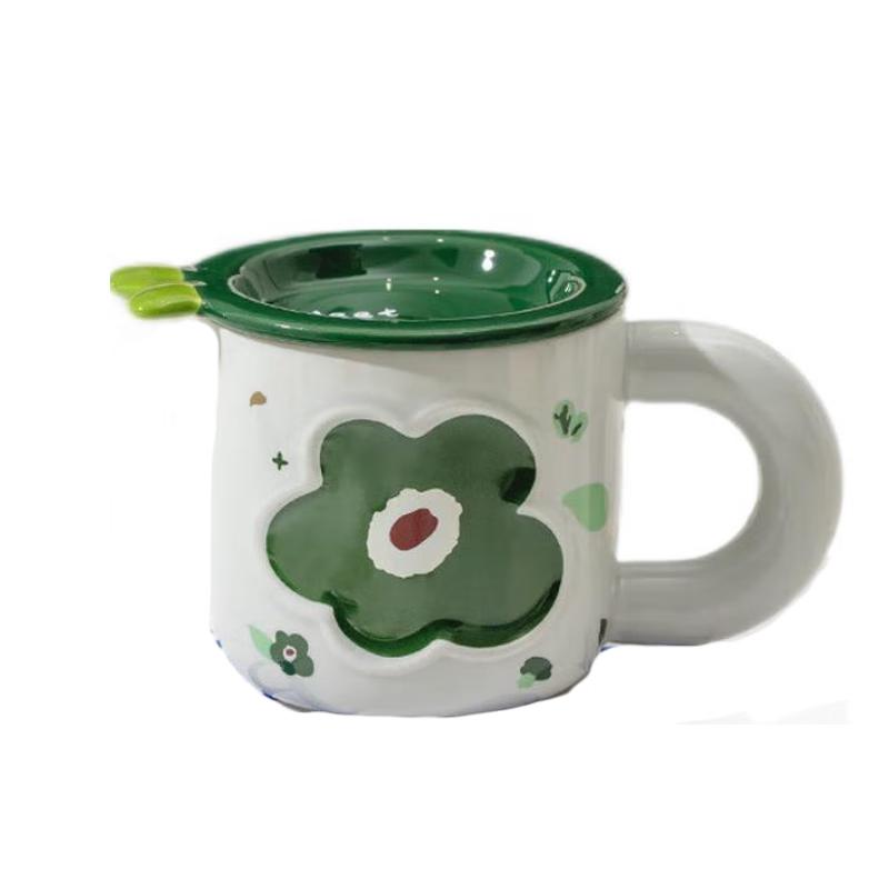 

Shangheng Danish Flower Ceramic Mug with Lid